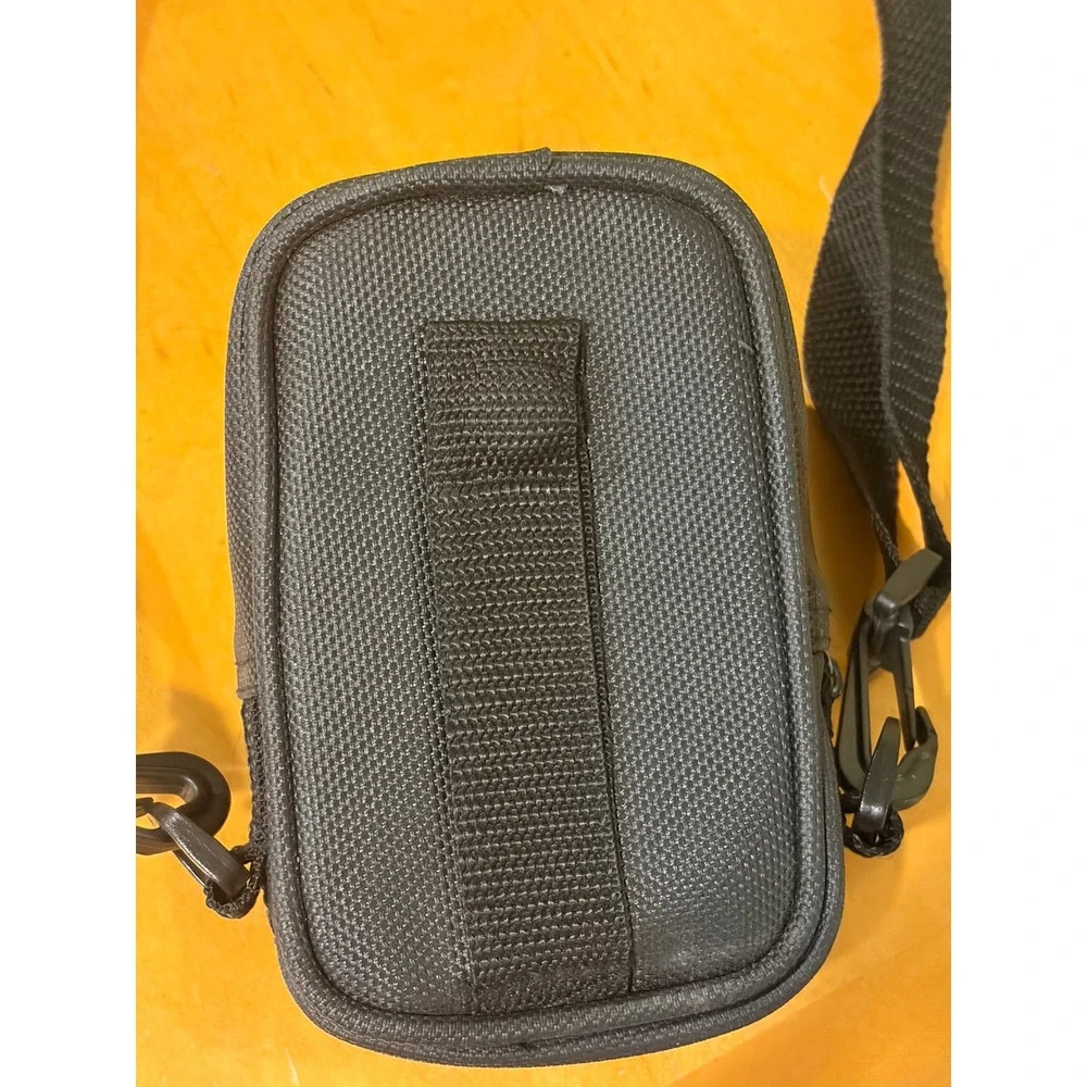 Ambico Black Nylon Padded Camera Bag Small Crossbody Case with Belt Loop